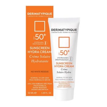 ضد آفتاب بی رنگ هیدرا مناسب پوست خشک +SPF50 درماتیپیک