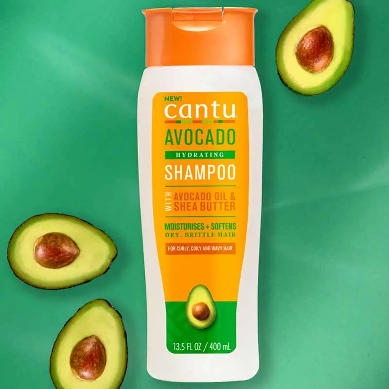 شامپو کانتو شی باتر آووکادو آبرسان موهای فر Cantu Avocado Hydrating Shampoo